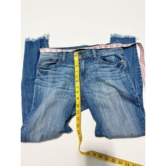 Pistola Audrey Womens Distressed Mid-Rise Cropped Jeans Blue Medium Wash Size 26 - Picture 9 of 13